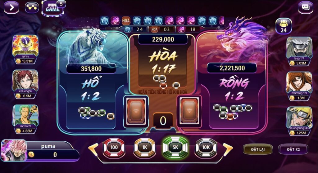 Hướng dẫn cách chơi Rồng Hổ 789Club 